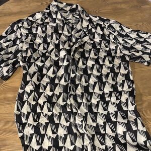Monochrome Patterned Men's Casual Shirt